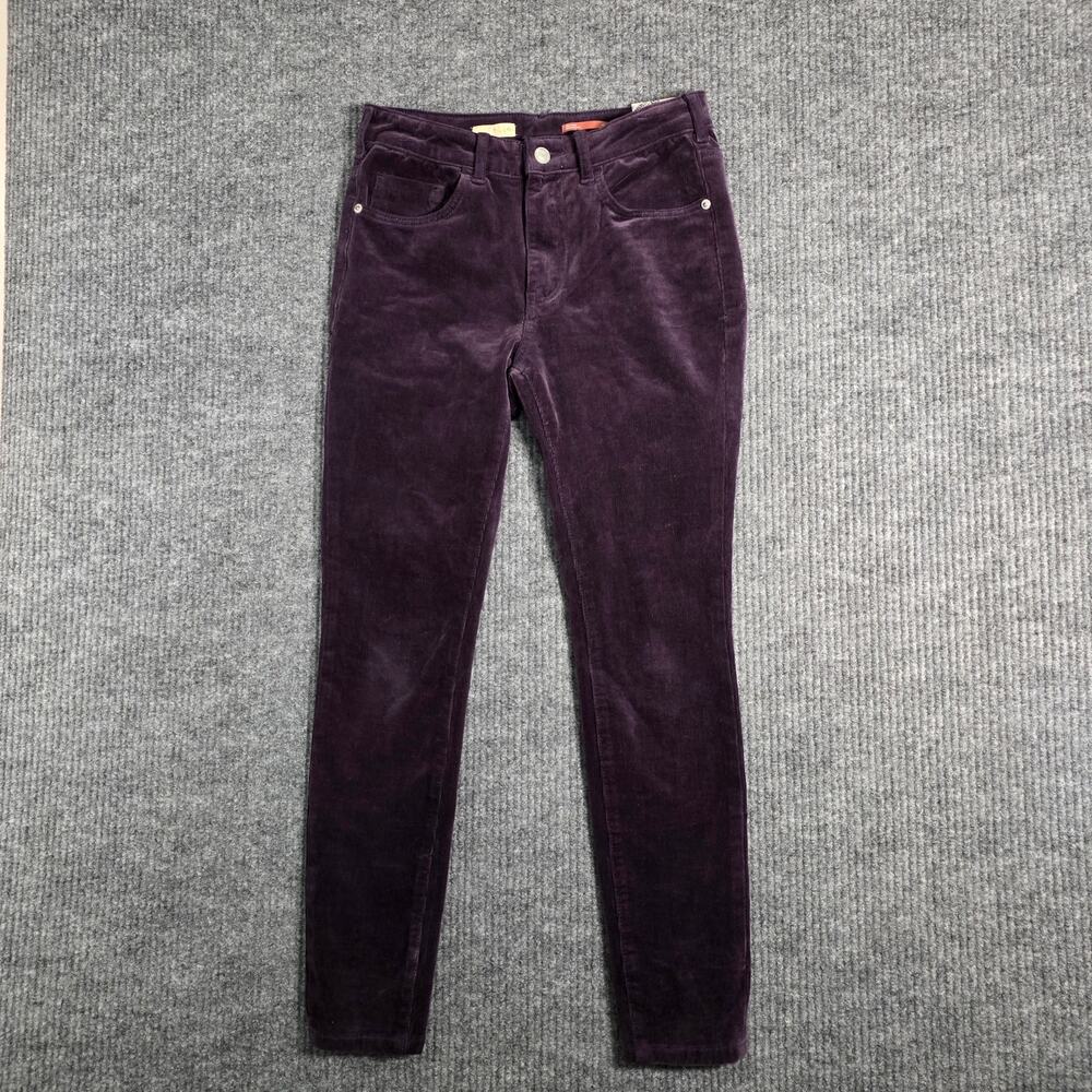 NWT Anthropologie Pilcro Corduroy Pants Womens 27 High Rise Skinny Plum Purple